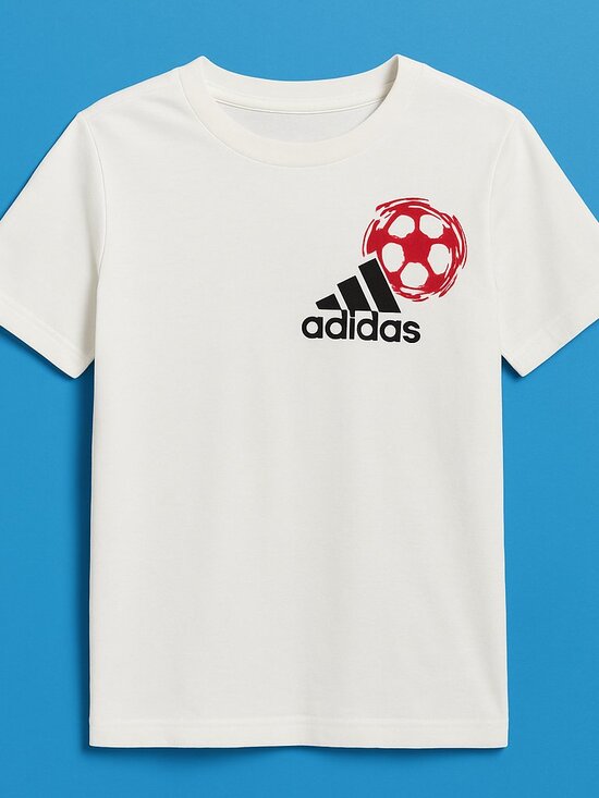 NWT - Adidas Boys “Nothing But Net” Short Sleeve Graphic T-Shirt – Sizes: 6 & 7 - Picture 1 of 8
